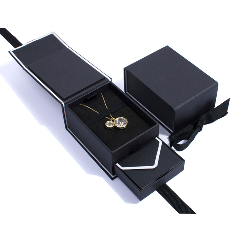 Custom Mini caja de joyeria earring rings necklace luxury gift box sliding paper box drawer jewelry packaging box