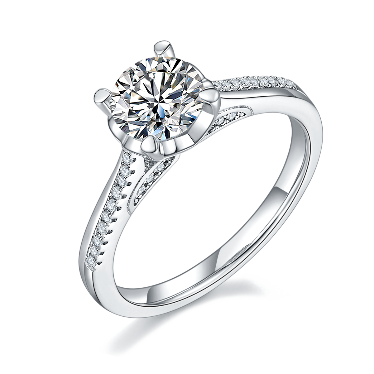 Baifu gems factory price 18K gold 1carat moissanite ring for woman