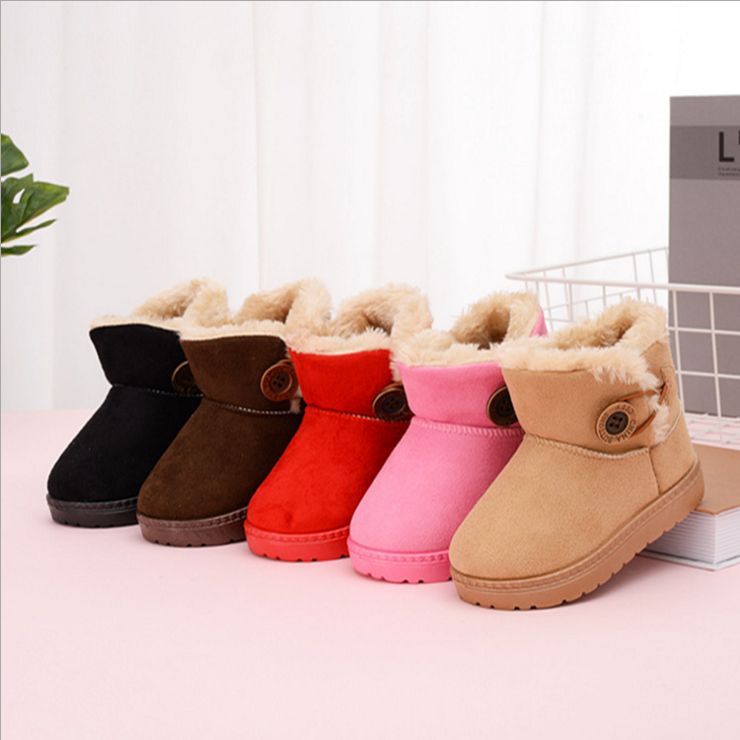 kids Boots New Warm kids Boys Girls Kids Suede Fabric Boots Children Shoes Snow Boot