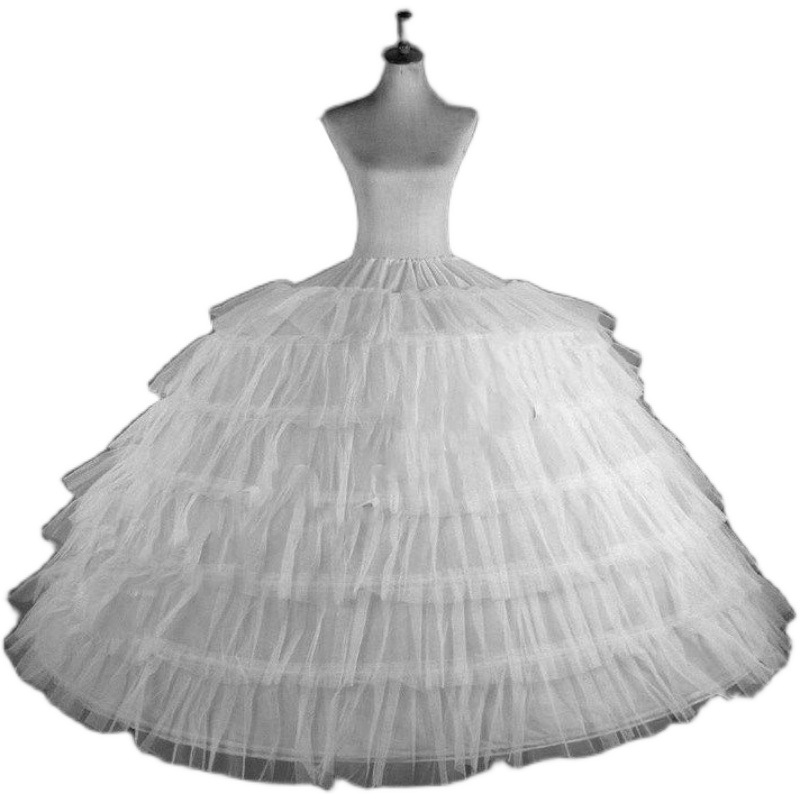 Модная Женская Нижняя юбка с 6 Кольцов ручной работы Crinolining Undirt для свадебного платья длиной 110 см, 6 стальных нитей