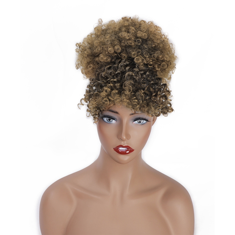 Aisi Hair, недорогой короткий афро-пуф хвост с челкой, курчавый кудрявый пучок волос для женщин, накидка на кулиске, наращивание волос