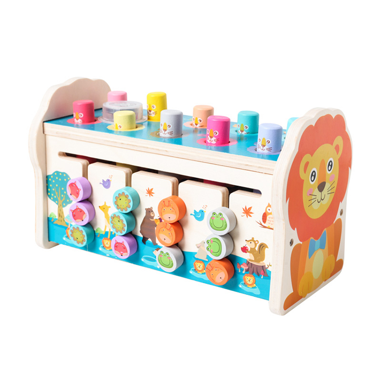 Lion Whack-a-Mole Wooden Baby Toys Educational Music Xylophone Game Toys