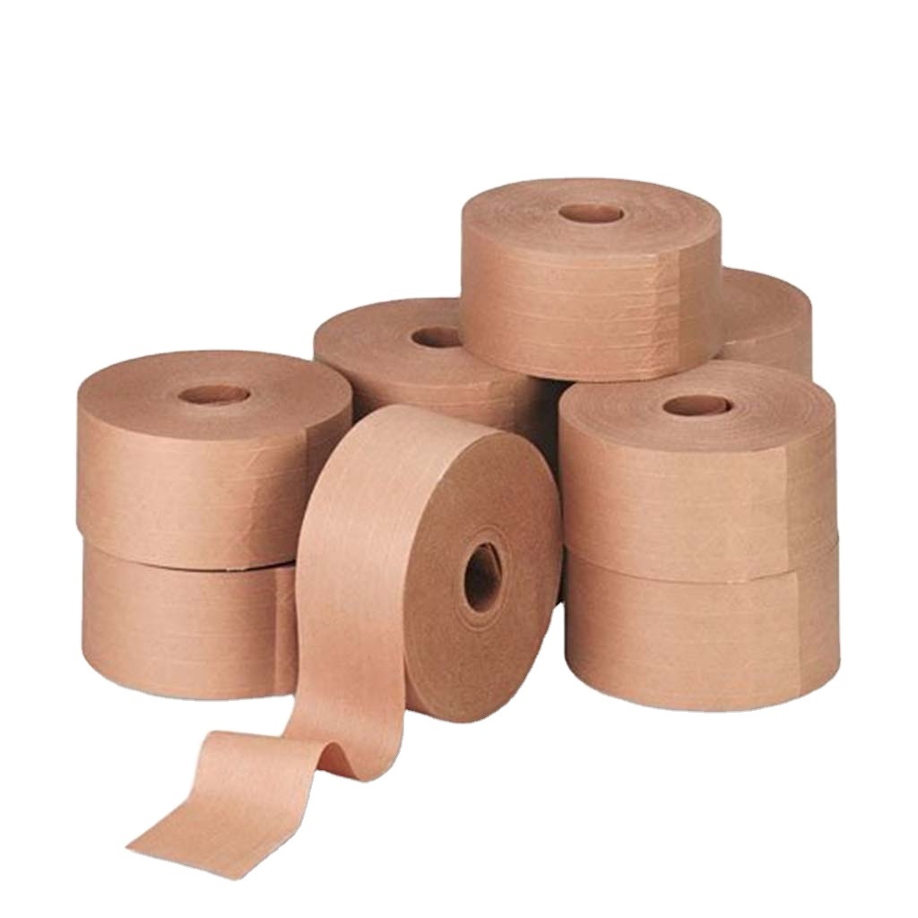 Wholesale logo printed brown kraft paper self adhesive tape