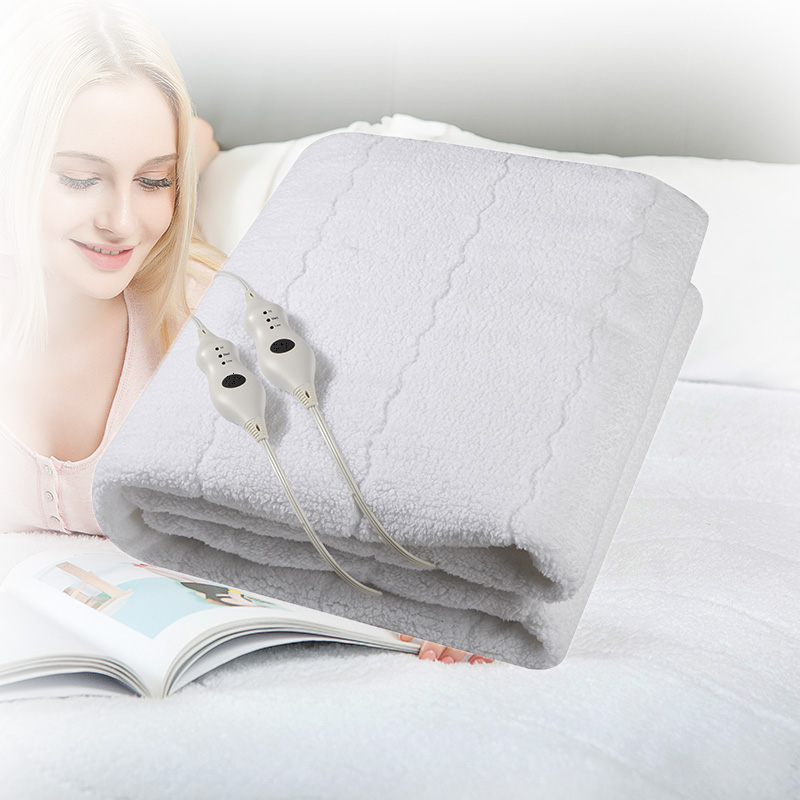 ETL 60X80" Queen Size Sherpa Fleece Electric Heating Mattress Pad fast heating 3 heat settings with LED indicator