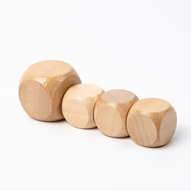 Wood crafts 20mm Natural Wood blank dice ,DIY wood dice factory directly sale