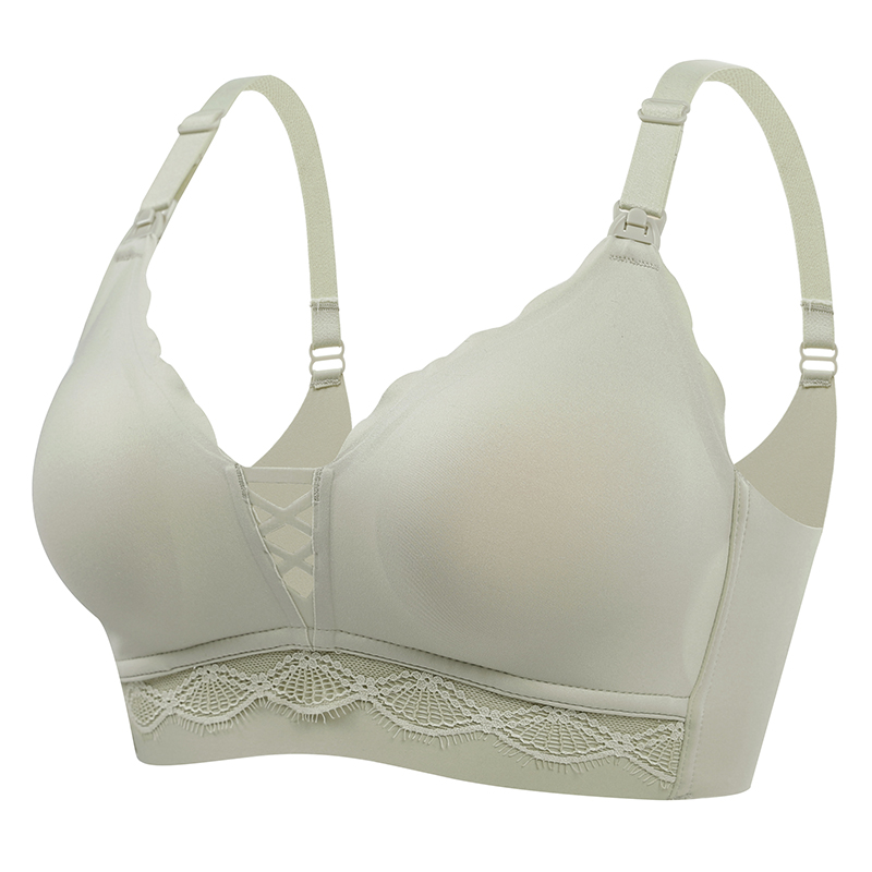 Thin smooth and non-marking front button breastfeeding underwear Gather to prevent sagging modal nursing bra