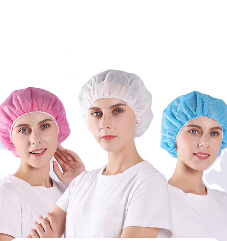 Hot Sale High Quality Round Bouffant Cap Disposable Nonwoven Strip Cap Head Cap