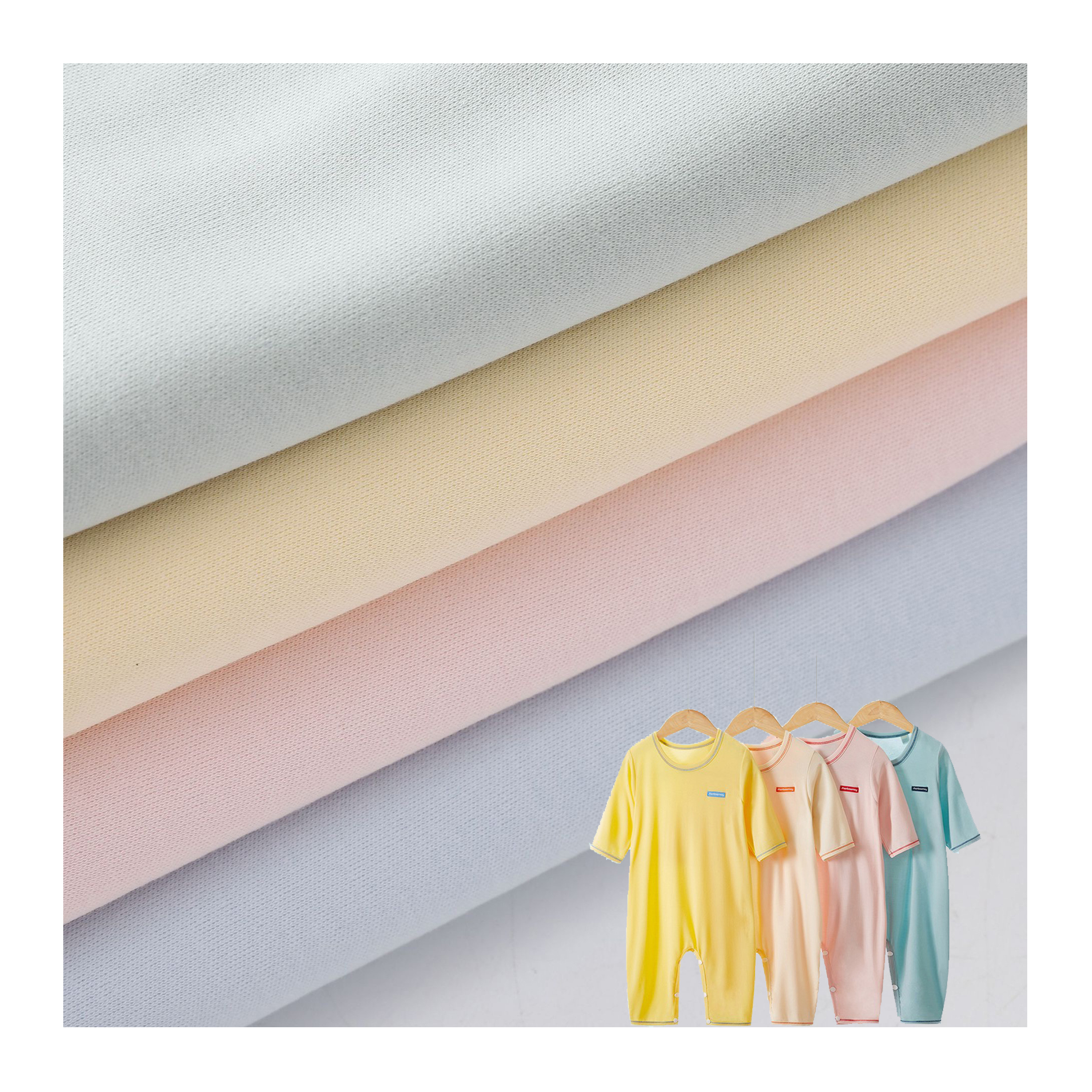 Organic Knitted Anti Bacterial Wholesale 95%Bamboo Lyocell 5%Spandex Bamboo Fiber Fabric for Baby Clothes