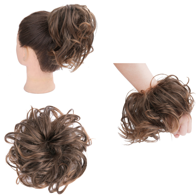 Tousled Updo Bun Chignon Hair Bun Synthetic Donut Updo Hair Pieces for Women Girls With Elastic Rubber band