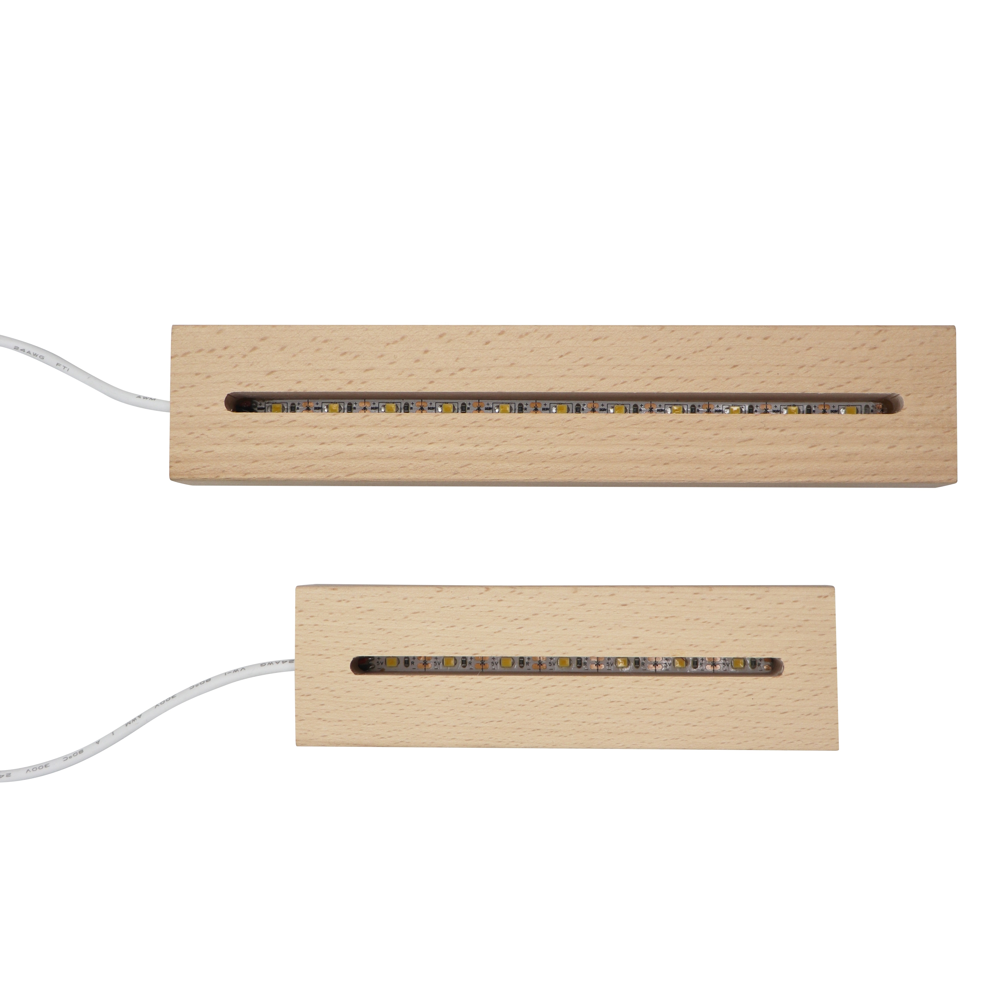 High Quality Rectangular Led Night Light Wooden Base