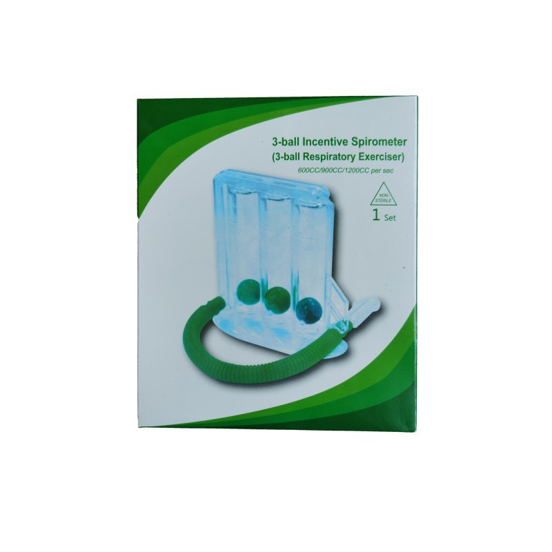 High Quality Portable Respiratory Exerciser 3 Ball Incentive Spirometer Breath Training Device