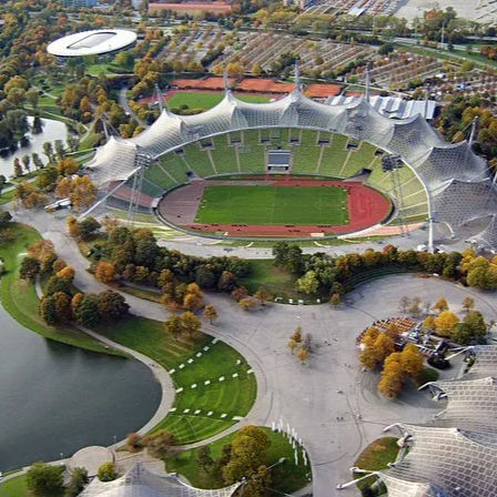Beauty of steel structures Park is a park Munich built according to the design of the architectural for Summer sport events