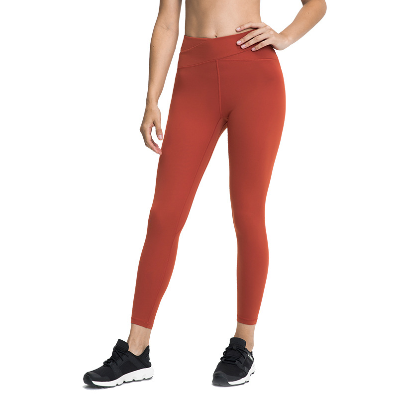 DL041 Women Buttery Soft Wrapped Mesh Waistband Yoga High Waist Not See Through Butt Lift Workout Leggings