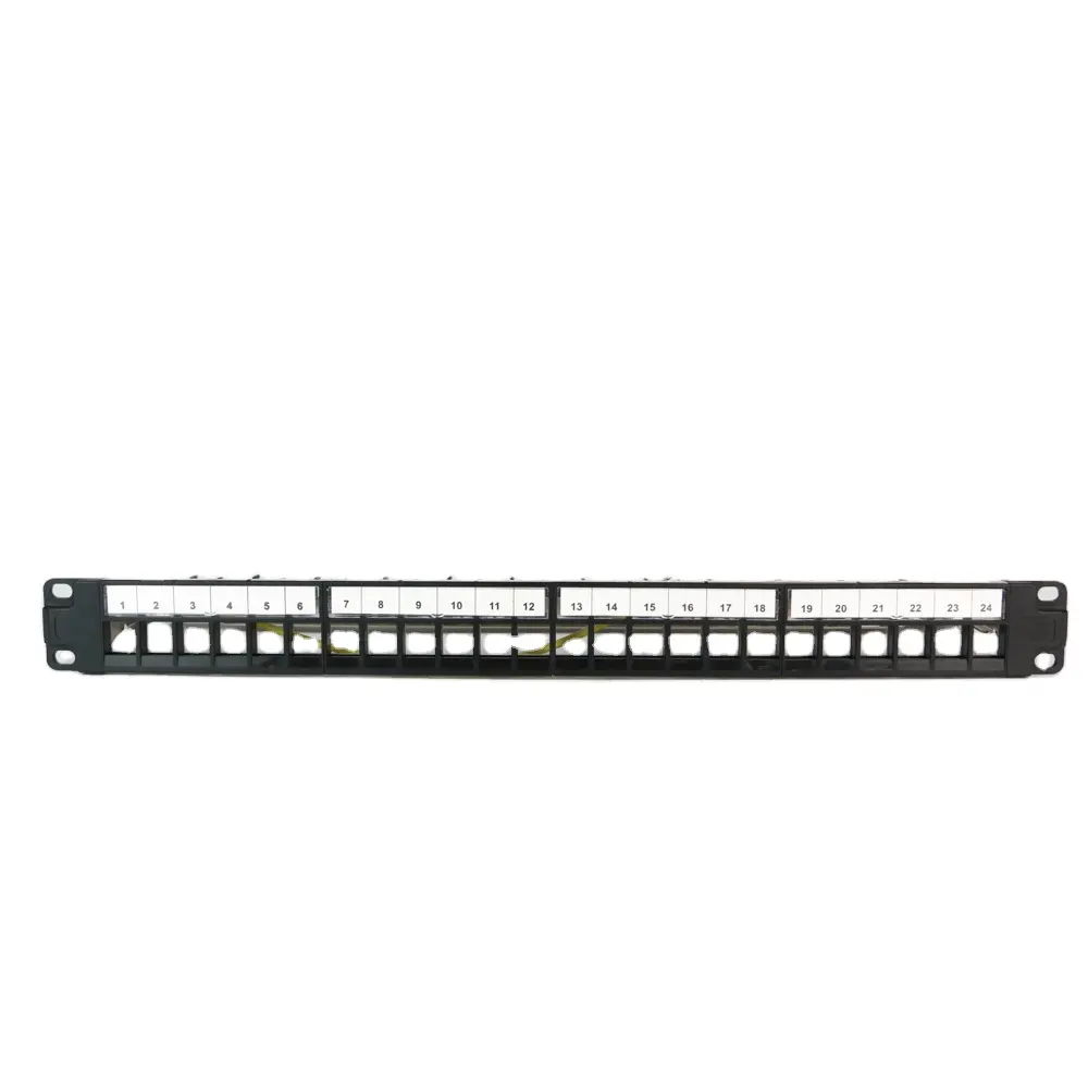 Network 1U 24 Port FTP Shielded Blank Patch Panel 24 Port Empty Patch Panel With Back Bar
