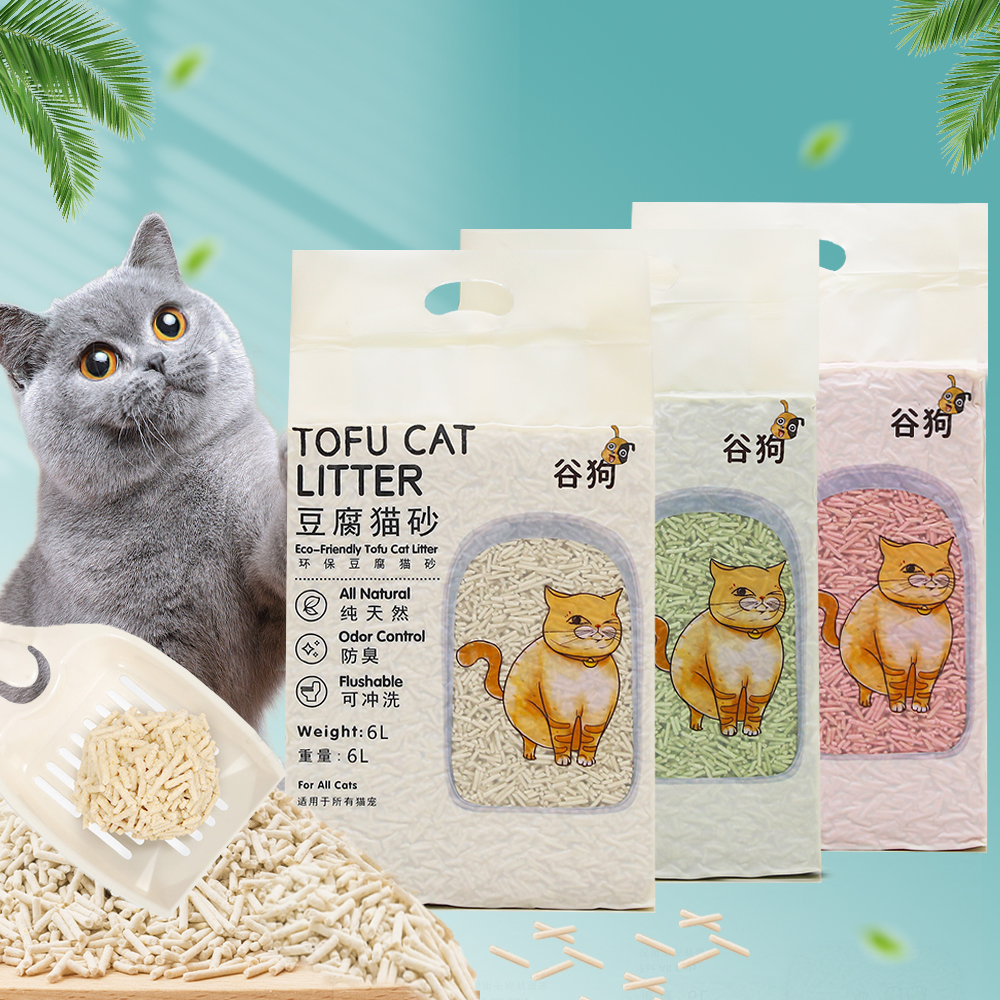 Quickly Clumping Tofu Cat Litter All Natural Eco-Friendly Dust Free Cat Litter Odorless Control Flushable Cat Litter