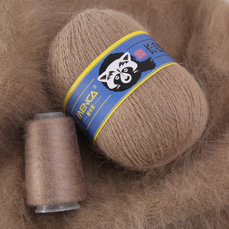 MENCA-Fluffy Mink Down Yarns для Hand Knitting, 14S/2 Thicker, 67Colors, long Hair Rabbits Yarns, 50 г + 20 г, Hot Sale