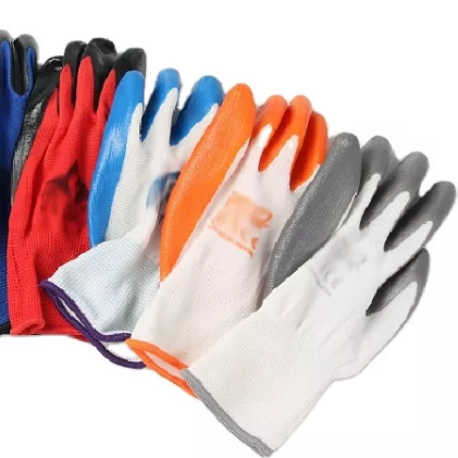 CE Approved Nitrile Hand Gloves With 13G Nylon Liner Safety Work gloves For Construction