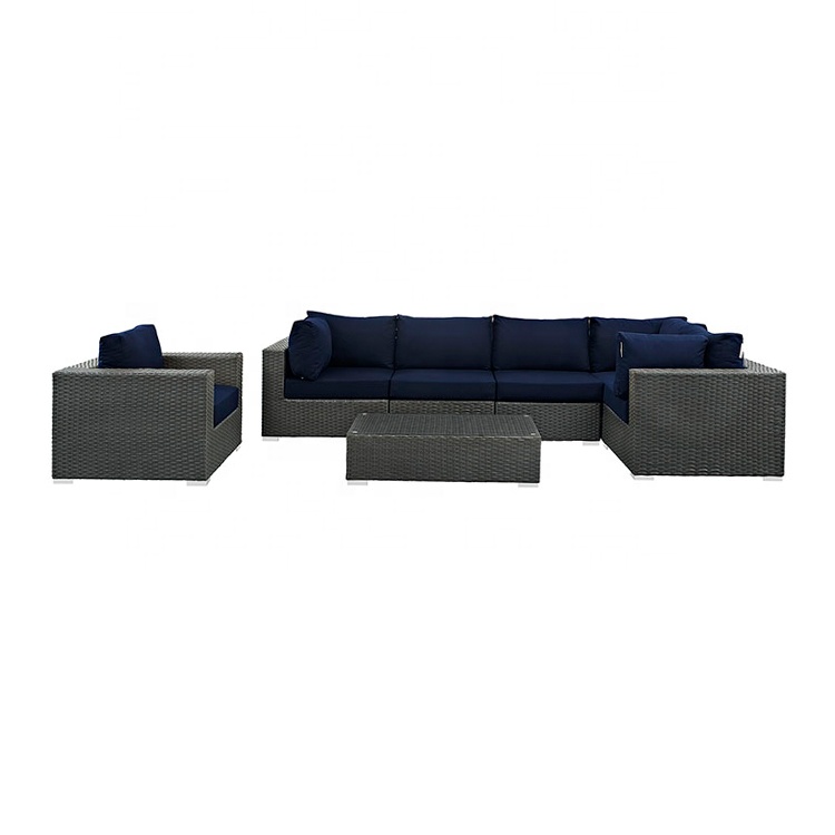 Cheap outdoor lounge set sectional rattan corner sofa