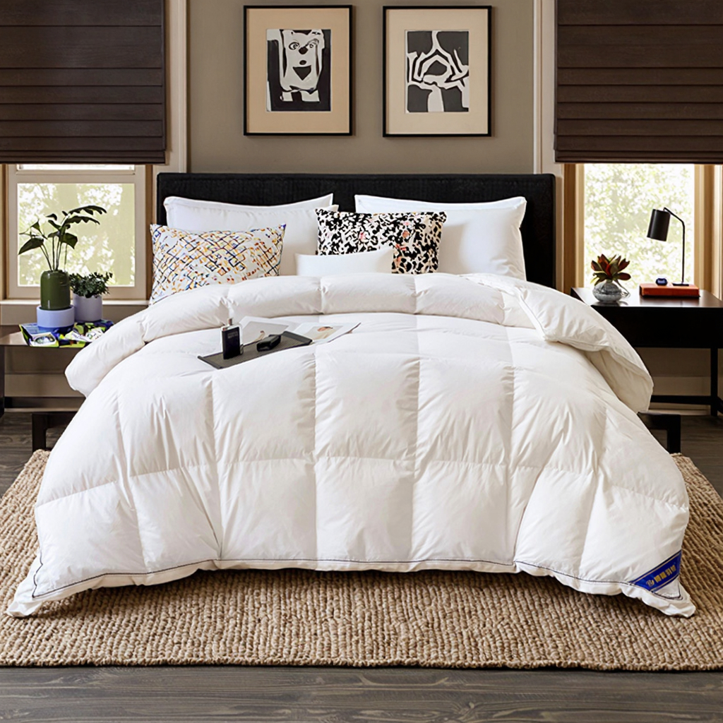 Queen Size Luxury Duck down Duvet Winter Goose down Filled Quilted for Hotels Polyester Enhanced Comfort