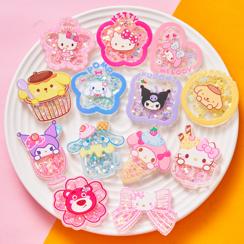 Акриловые шармы с блестками Sanrio Мелодия бант сделай свой сделай так, украшение для чехла для телефона