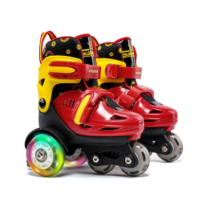 Wholesale Children's Roller Skates Flash Set Baby Double Row Adjustable Roller Shoes