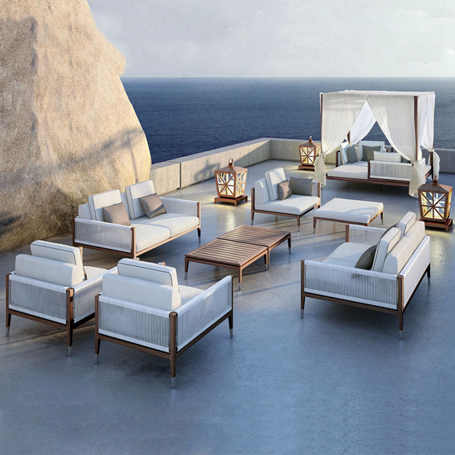 foshan best higold vondom suncoast sets cane rope woven rattan sofa outdoor restaurant furniture ropes garden