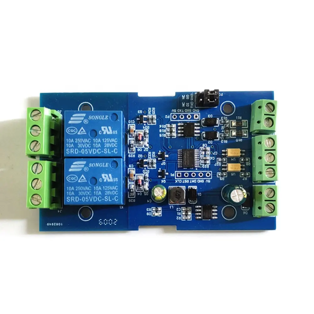 Taidacent 2 Way Modbus Rtu Relay Module Switching Input and Output RS485/TTL Communication Modbus Controlled Modbus Relay Board