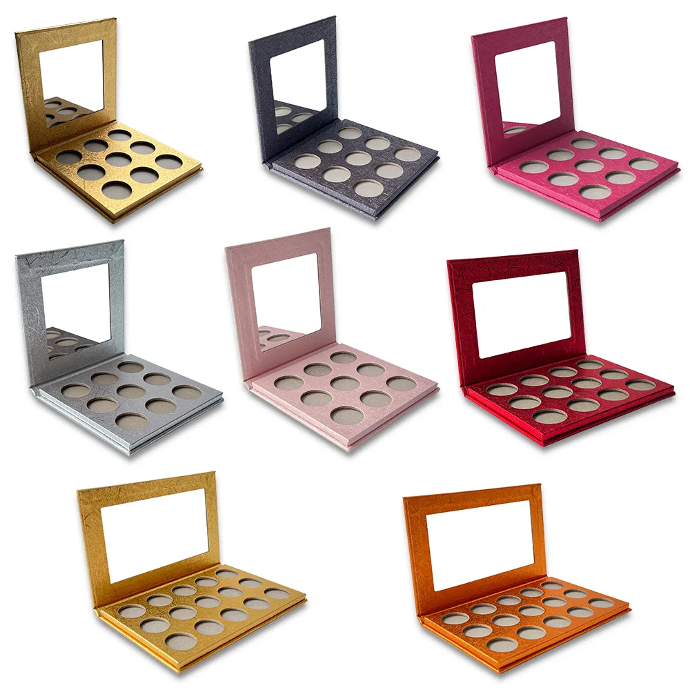 Wholesale Cosmetics 3 mold Eyeshadow Golden Beauty Eyeshadow Palette Glitter Shimmer Eye Shadow Makeup Palette