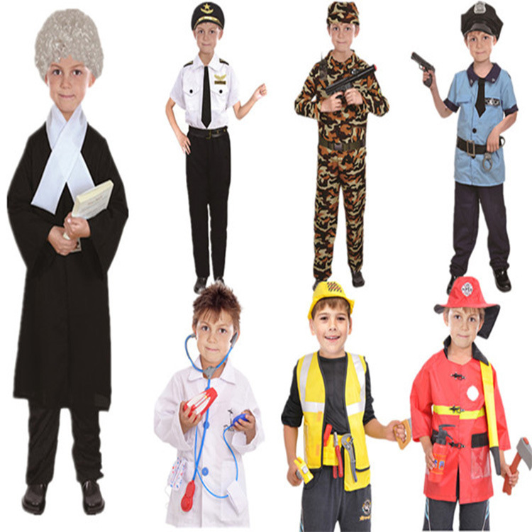 Halloween Costume Party Kid Police Doctor Lawyer Children's Day Dress Performance Dress