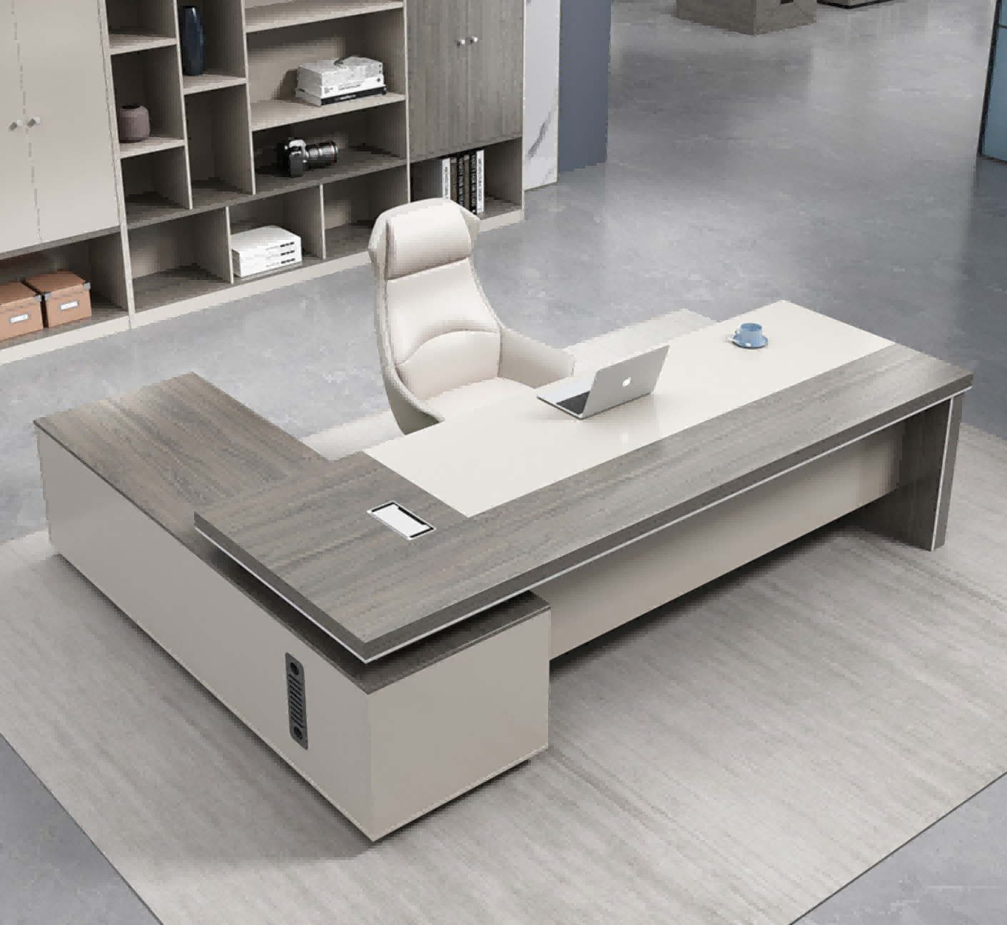 Customizable Modern Classic Marble Luxury Wooden Veneer Office Height Adjustable Computer Executive Desk with Stainless foot