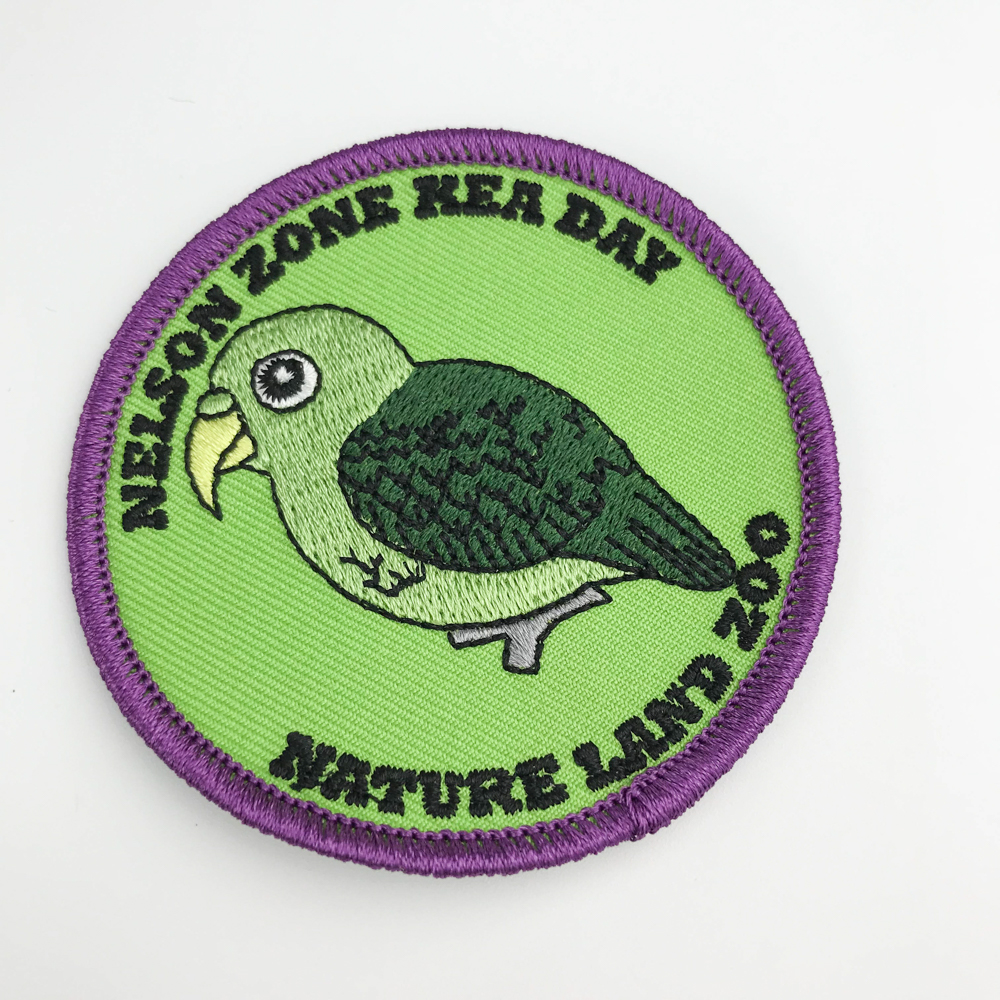 Sew on embroidery patches OEM manufacturer merrowed custom embroidered patch