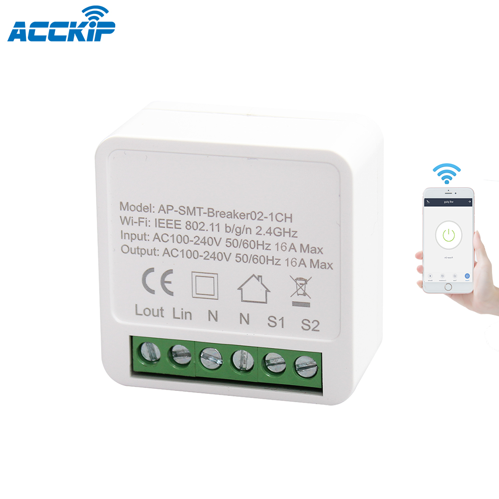 Acckip экшн-камера с Wi-Fi подключением DIY умный переключатель двухстороннее проводки домашней автоматизации модули совместимы с Alexa Google Home Скрытый Выключатель Tuya