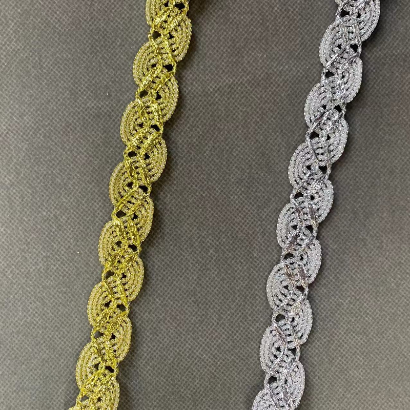 ZSY golden lace sequin lace handmade material accessories wholesale Circle Lace Woven Trim