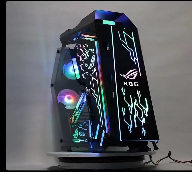 E-sports players must have Internet cafes screw 7 fans with lamp pannel computer case lock computer chassis