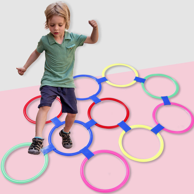 Children's training equipment jump lattice jump house circle plastic circle game kindergarten jump ring