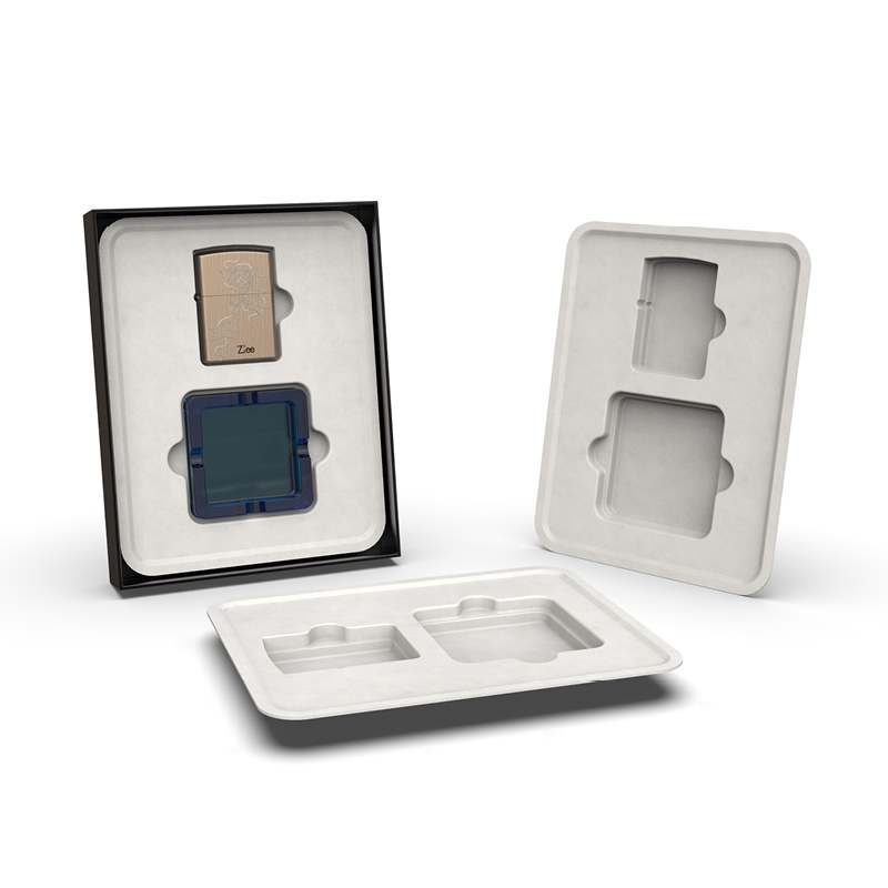 Wholesale new design custom paper molded pulp tray recycled fibre pulp tray for lighter set