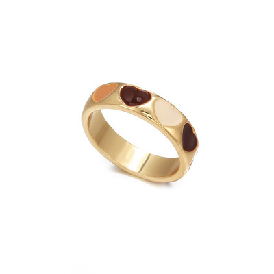 Ins Retro Style Women Drip Rings Female Niche Design Sweet Double Love Ring
