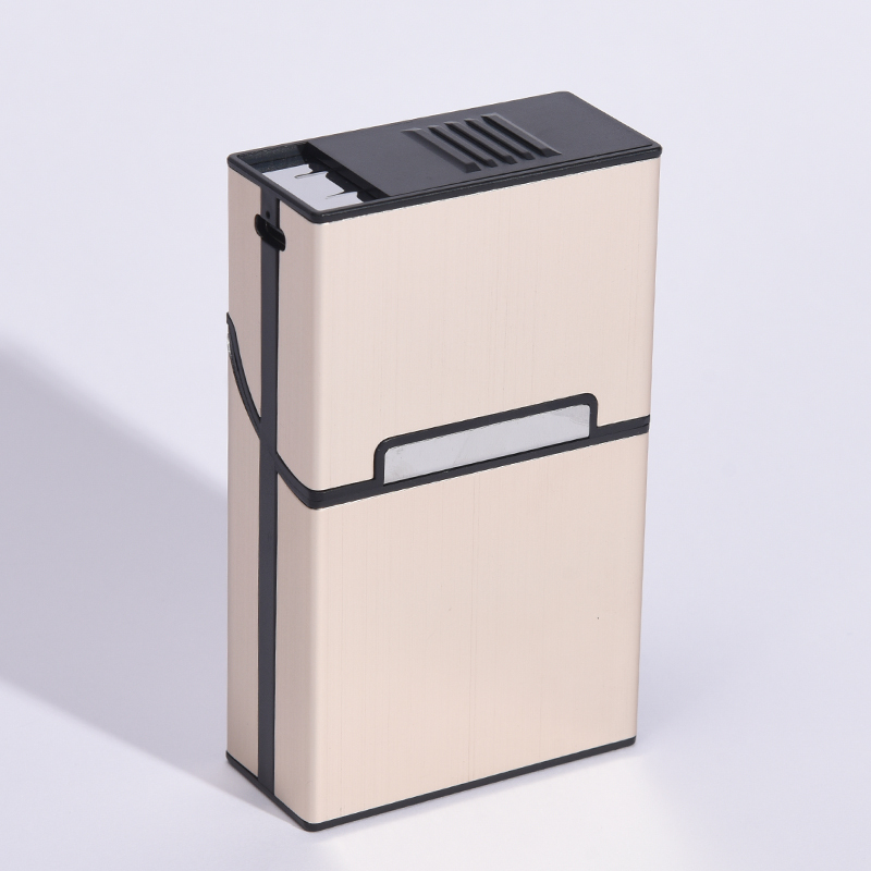 Cigarette Case with Rechargeable Flameless Windproof Electric Lighter for 20pcs Cigarettes