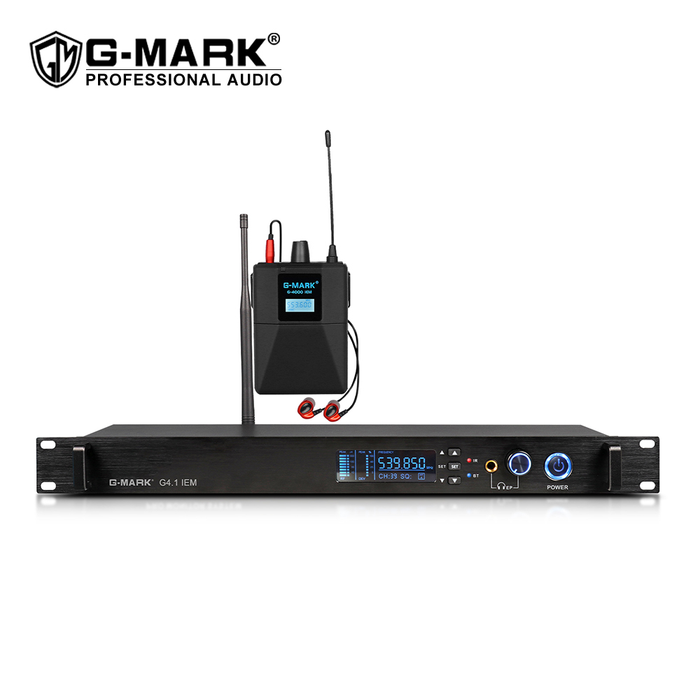 G-MARK G4.1 для выступлений на сцене одноканальный передатчик и приемник беспроводные, наушники-вкладыши монитор