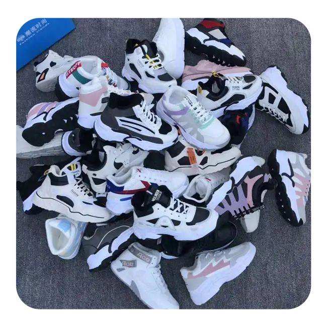 bulk wholesale used shoes sports casual male sneakers shoes mixed type for mens black stock shoes fashion sneakers Random