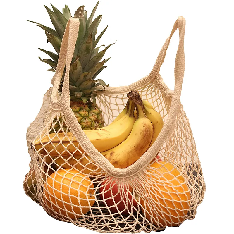 Durable Household Cotton Mesh Shopping Tote Bags Fruit Packaging Net Bags For Supermarket