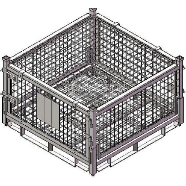 heavy duty stackable and foldable galvanized steel pallet box cage