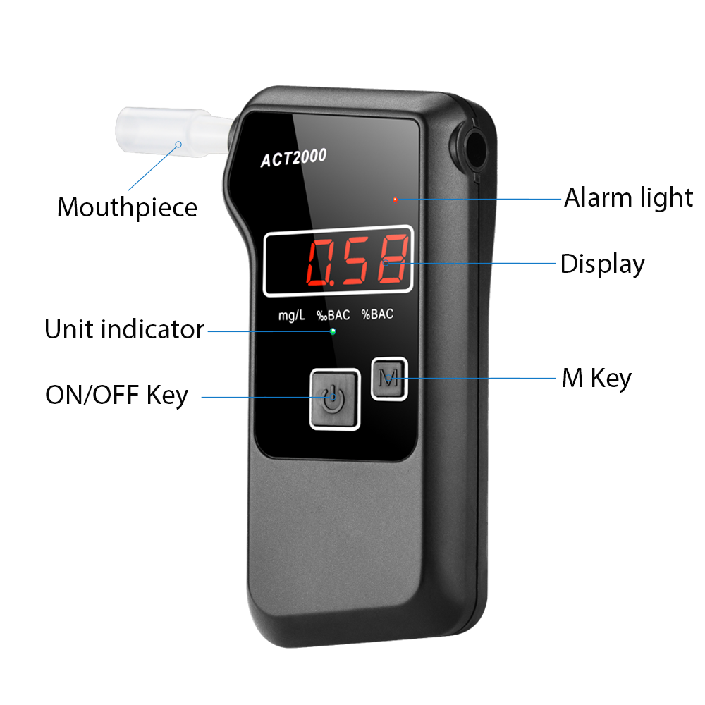 Breath alcohol analyzer road safety check drunk driving alcohol tester fuel cell alcohol checker