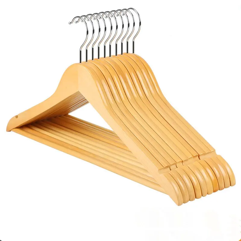 Manufacturer wooden coat hanger notches cheaper price rubber coat hanger