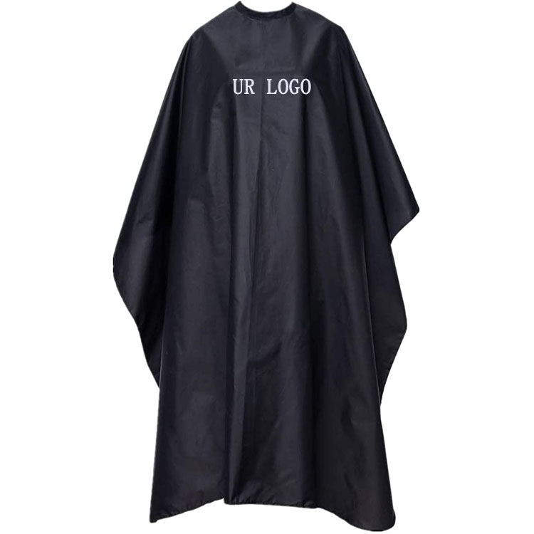 design hairdressing polyester custom black logo cape hair salon barber