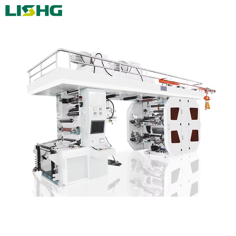 4 colors high accuracy central drum packaging pe bopp pvc pp pe non-woven flexographic printers plastic printing machine