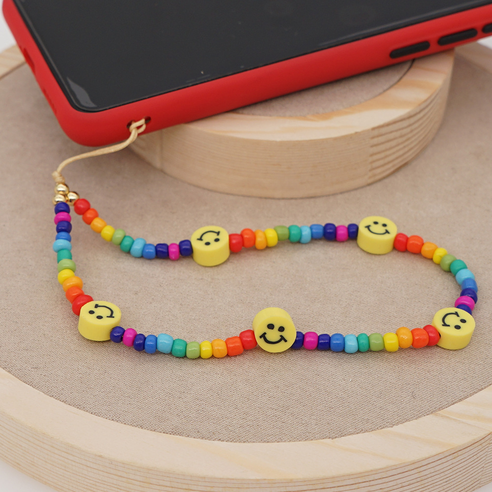 Various Shapes Materials And Colors High Quality Customised Phone Chain Diy Beaded Phone Charm Chain