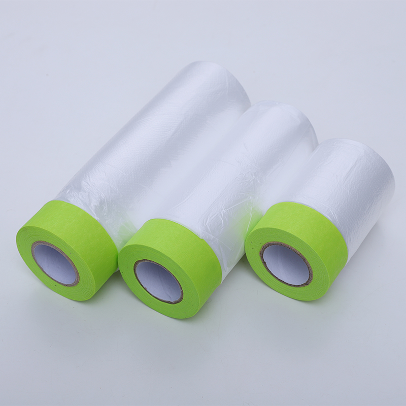 3000mm Exterior Wall Spray Paint Green Masking Plastic Film Cloth Pretaped Masking Film
