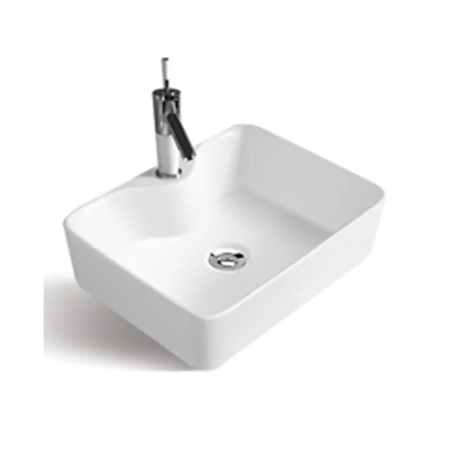 Good quality supplier rectangular hotel bathroom hand single hole art wash basin
