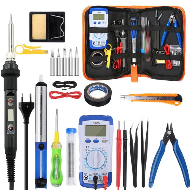 Wholesales high quality 80W Digital Electric Soldering Iron Kit 20 in 1 Set Temperature Adjustable 220V 110V Welding Tool